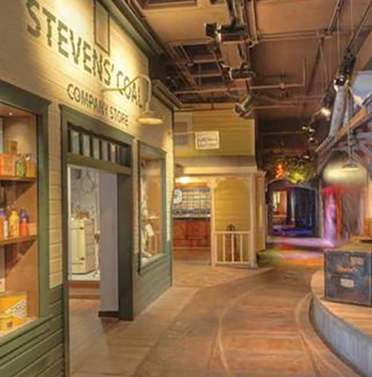 Company Store view from inside the museum