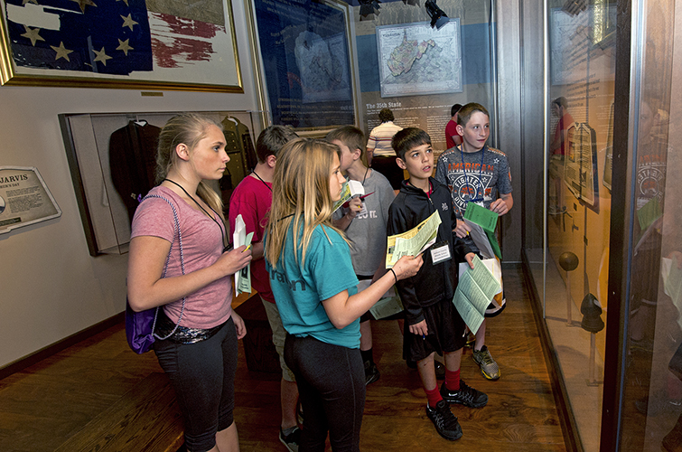 Students enjoying the museum